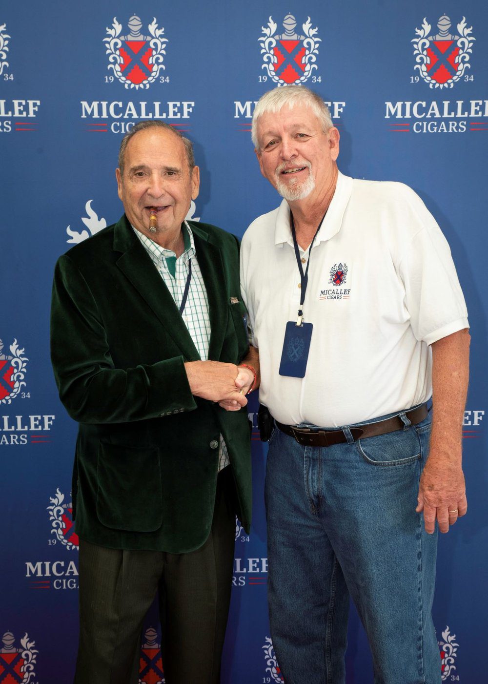 Al Micallef with Micallef Cigars 2021 Ambassador of the Year Larry Frank.jpg