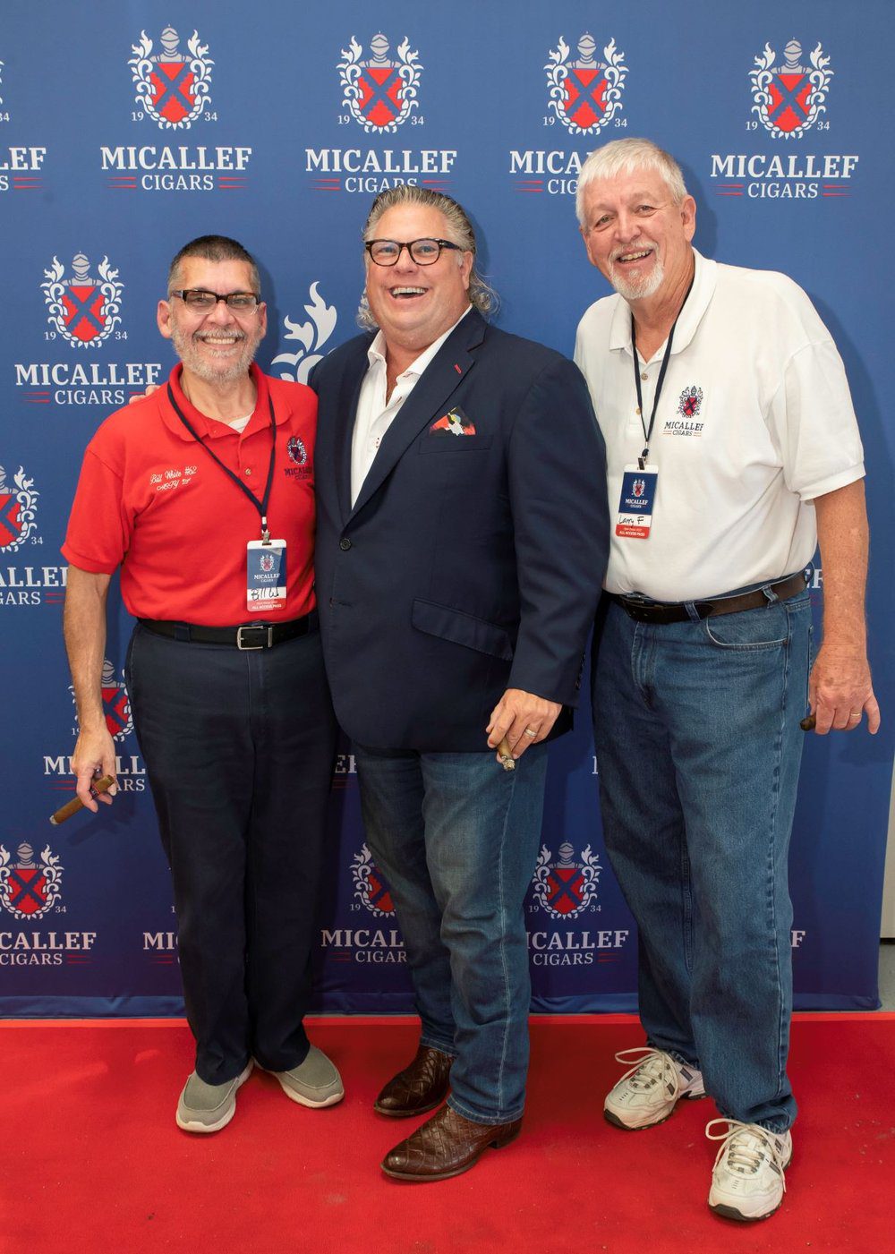 Dan Thompson with 2021 Micallef Cigars Ambassador of the Year Larry Frank and 2020 Ambassador of the the Year Bill White.jpg