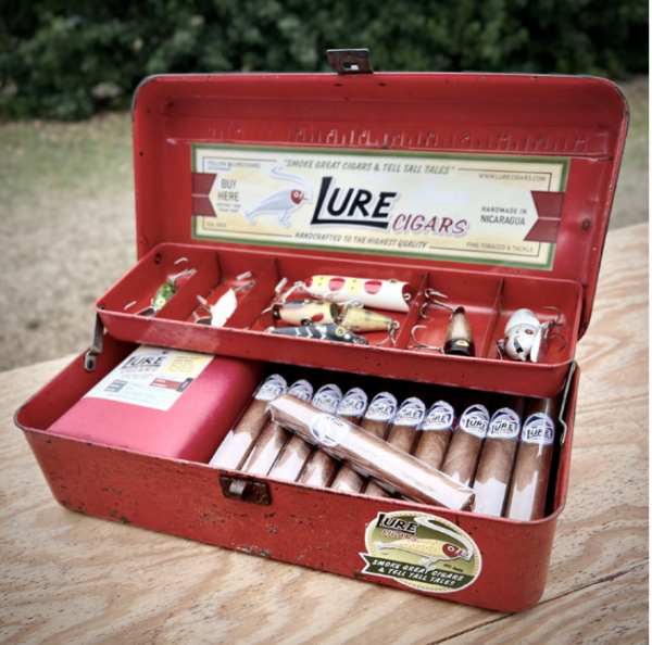 Lure Cigars Open Tackle Box with cigars